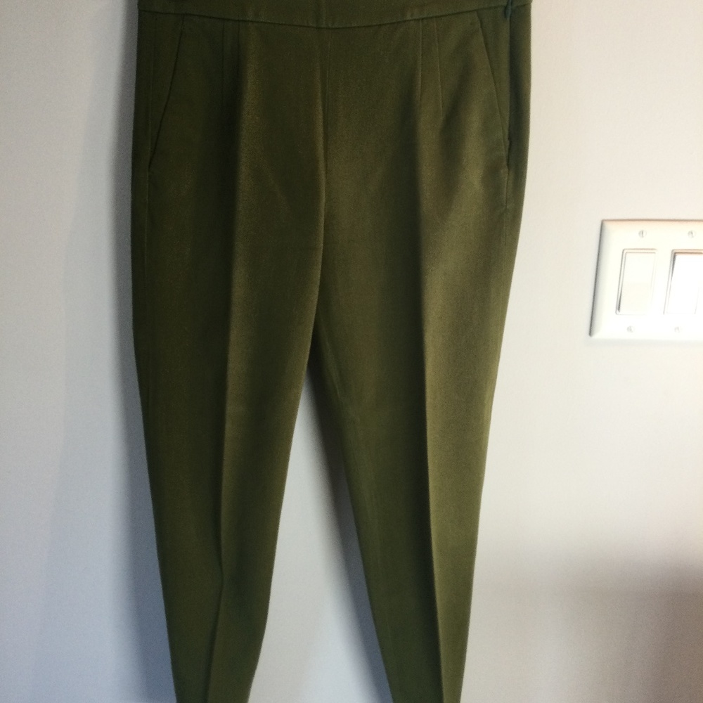 J. Crew olive green trousers with faux pockets